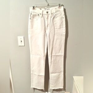 J.Crew New slim boyfriend white jeans 0